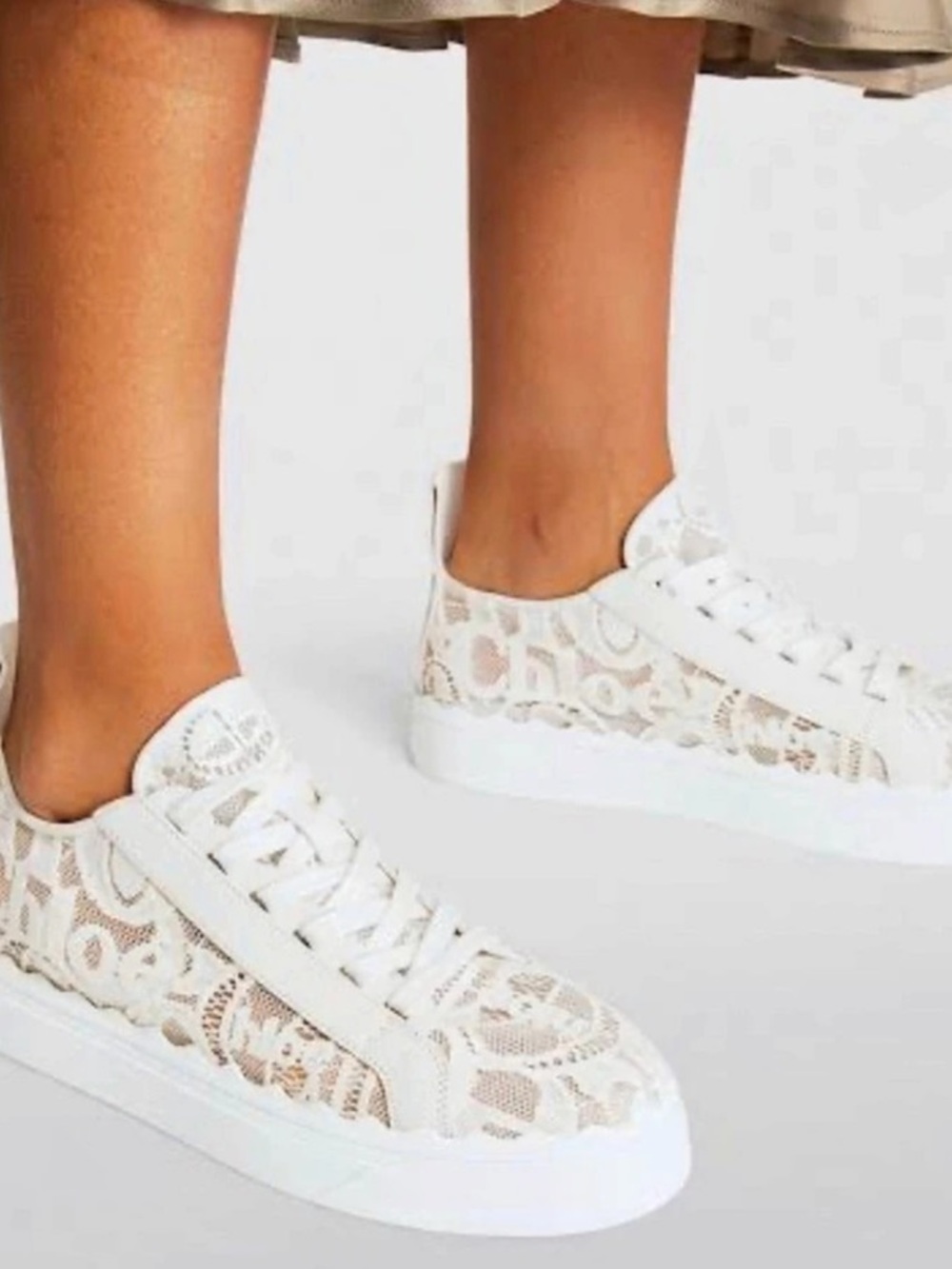 Designer Chloe Lace Sneakers. Cute lifestyle sneakers!